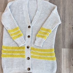 Niccolai Cardigan Gray and Yellow Stripe Size M